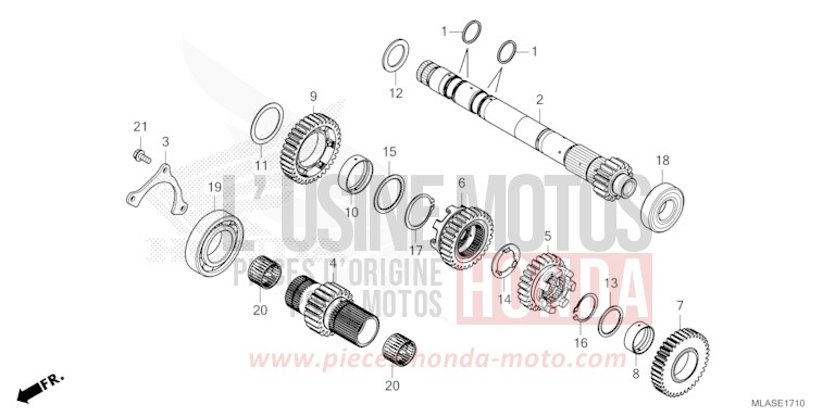 TRANSMISSION (MAINSHAFT) (CMX1100D/D2/D3) for CMX 1100 "Rebel" MAT BALLISTIC BLACK METALLIC (NHA86) from 2025